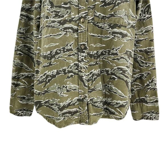 Hurley Camo Long Sleeve Button Down Hooded Shacket Jacket Shirt - Picture 8 of 10